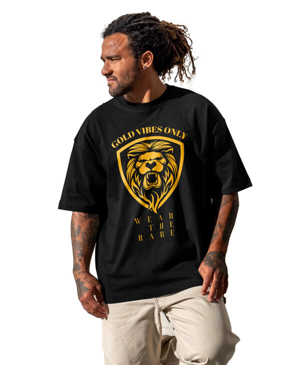 Premium Breathable Fabric, Golden Lion Printed T-Shirt
