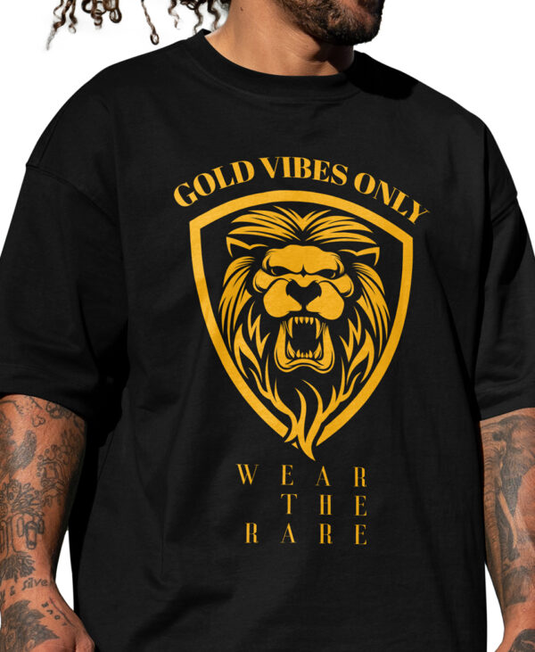 Premium Breathable Fabric, Golden Lion Printed T-Shirt - Image 2