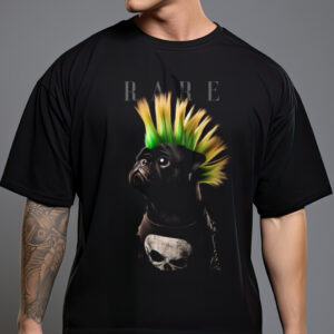 Plain Black round neck T-shirt real PUG printed