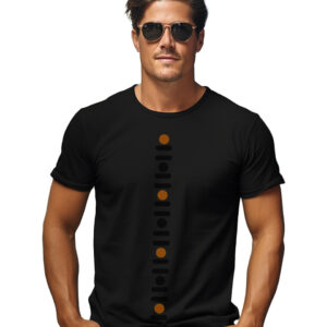 Black round neck super comfortable DOTs printed T-shirt
