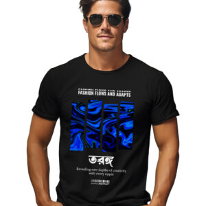 Black round neck Bengali typo printed TAGANG