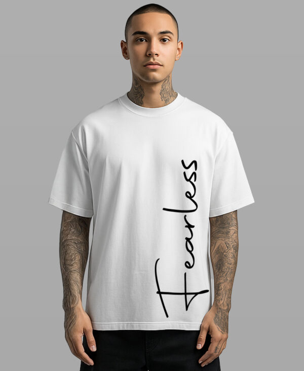 Cotton T-shirt Round Neck Fearless printed