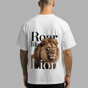 “Roar Like a Lion” Oversized 100% Cotton T-Shirt – Fearless Edition