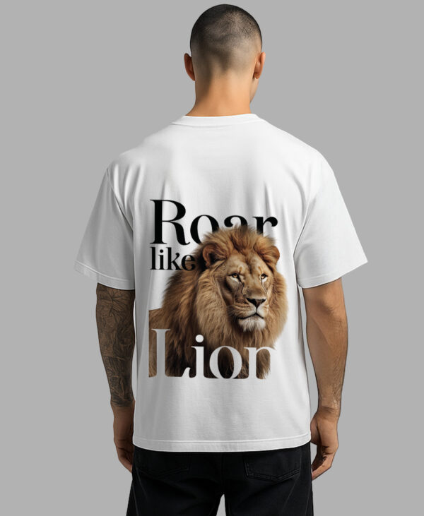 “Roar Like a Lion” Oversized 100% Cotton T-Shirt – Fearless Edition