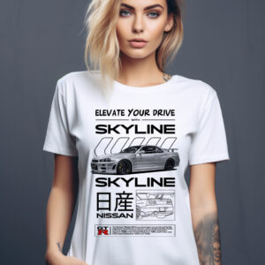 Raara Godzilla Legacy: Nissan R34 Japanese Icon T-Shirt
