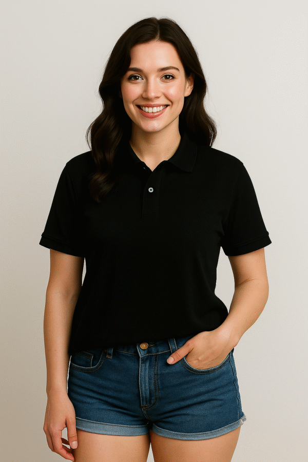 Premium Polo Black Color Unisex - Image 2