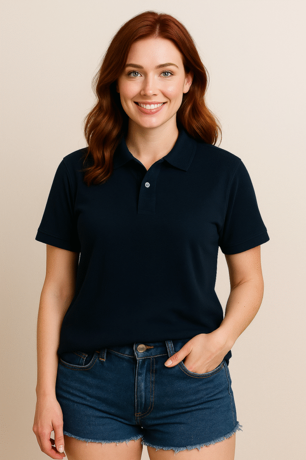 Premium Polo Navy Blue Color Unisex - Image 2