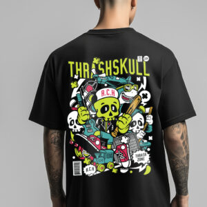 Raara Thrash Mode Oversized T-Shirt – Skull Metalhead Edition