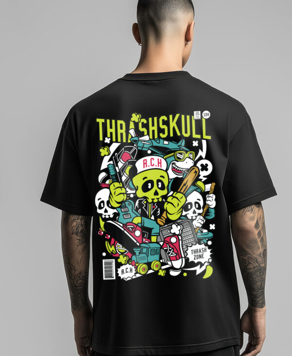 Raara Thrash Mode Oversized T-Shirt – Skull Metalhead Edition